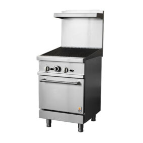 Hot Zone Gas Range 24"w/24"Charbroiler top HZ R24-24CB