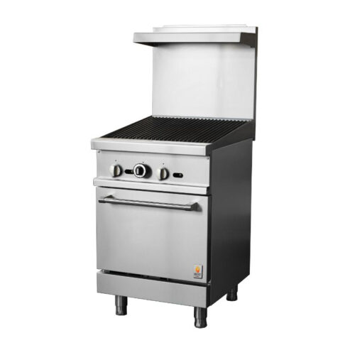 Hot Zone Gas Range 24"w/24"Charbroiler top HZ R24-24CB - Image 1