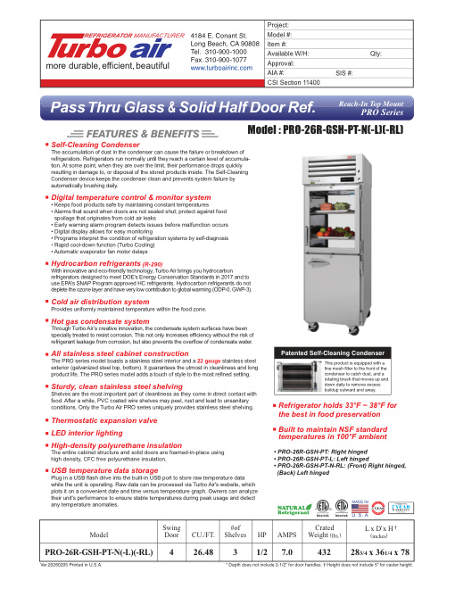 SPEC SHEET