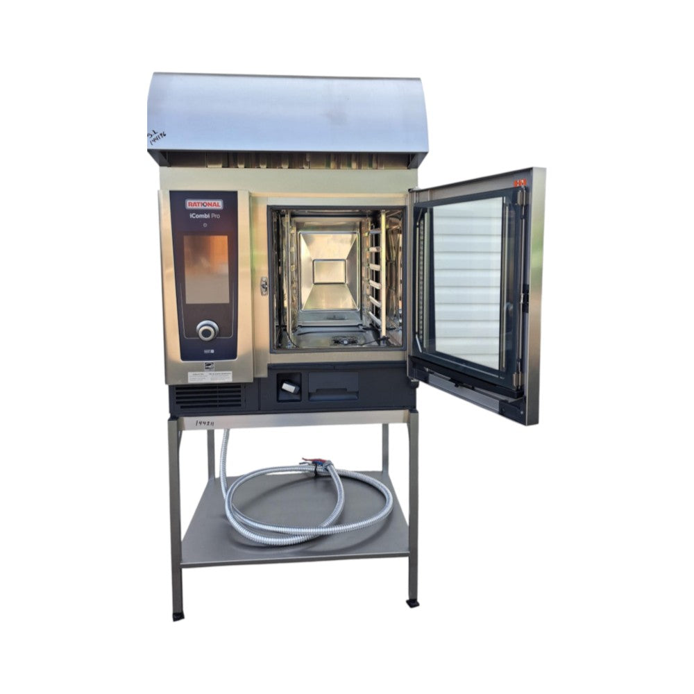 Used Rational iCombi Pro 6-Half Combi Oven with Hood & Stand – Certified Pre-Owned, 2 Years Old