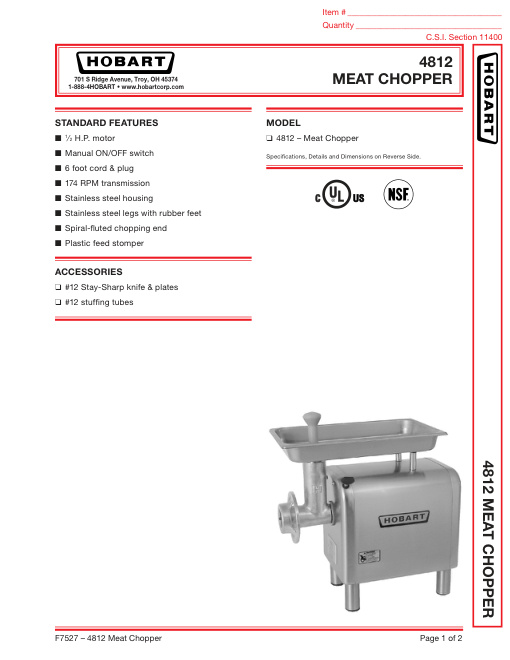 SPEC SHEET