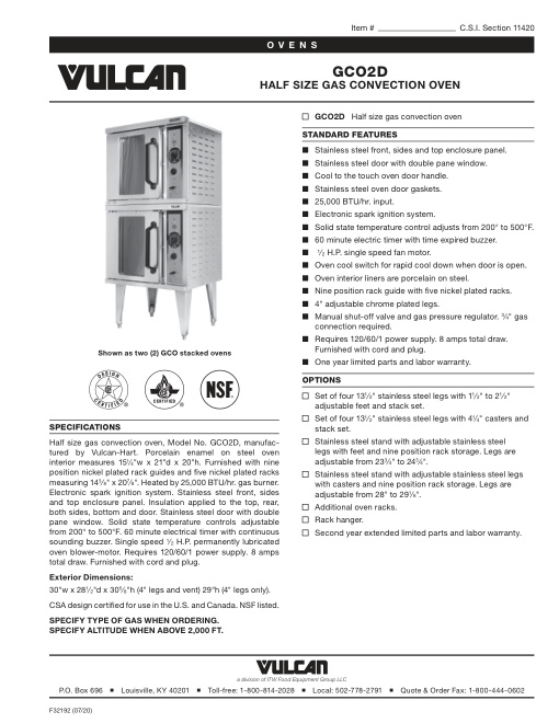 SPEC SHEET
