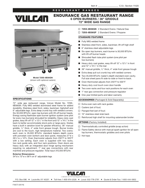 SPEC SHEET