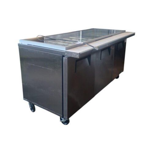 Used True TSSU-72-30M-B-ST-HC 72" 3-Door Mega Top Prep Table – Certified Pre-Owned