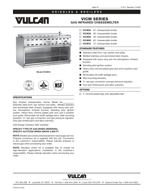SPEC SHEET