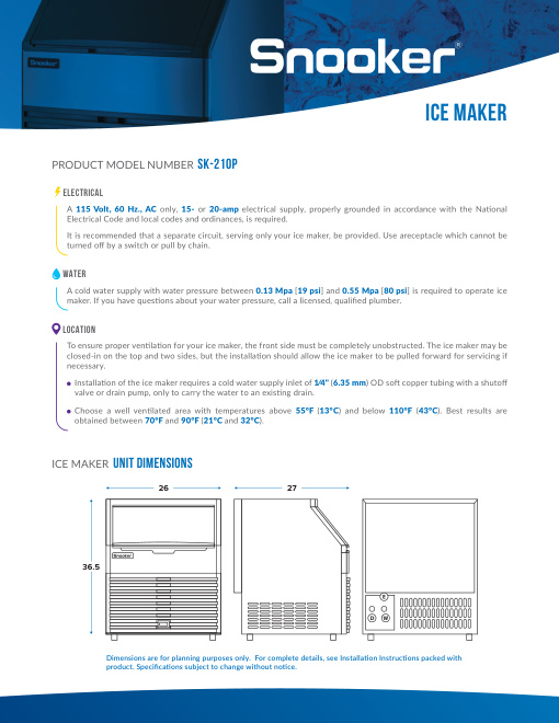 SPEC SHEET