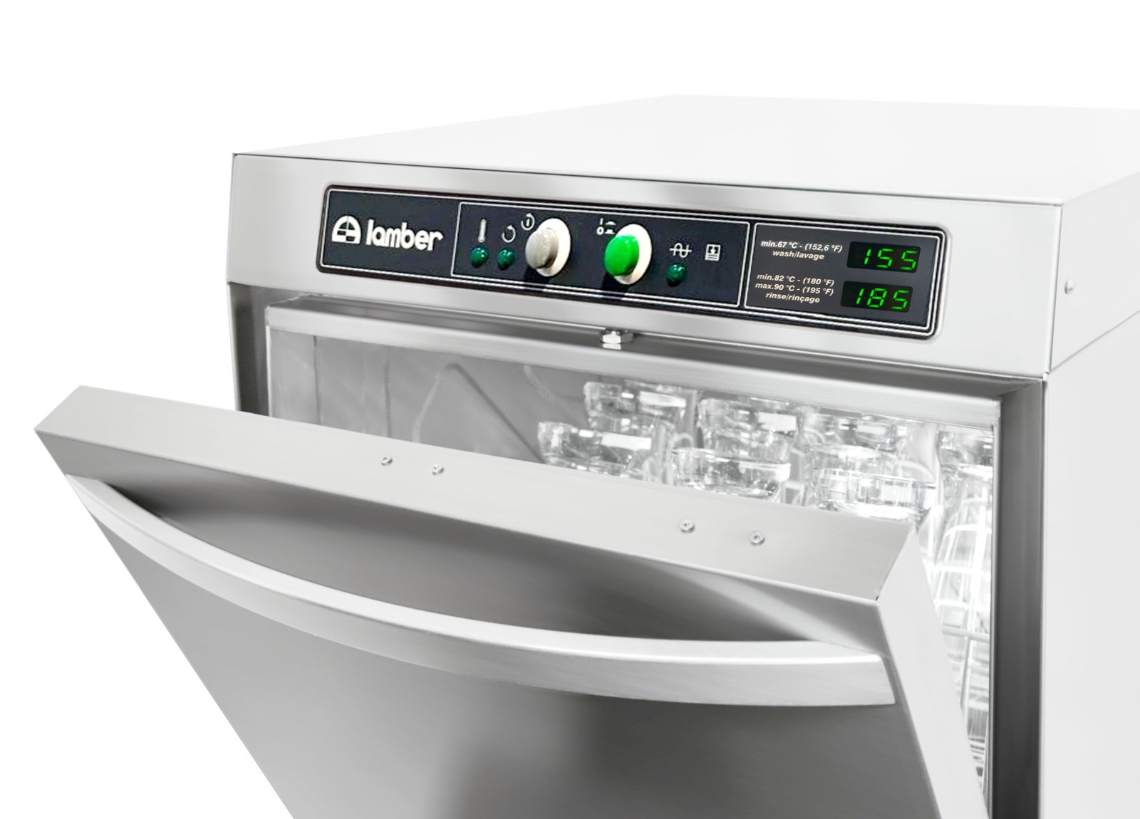 Lamber DSP3 Undercounter Glasswasher – 30 Baskets/Hour, 16" Basket