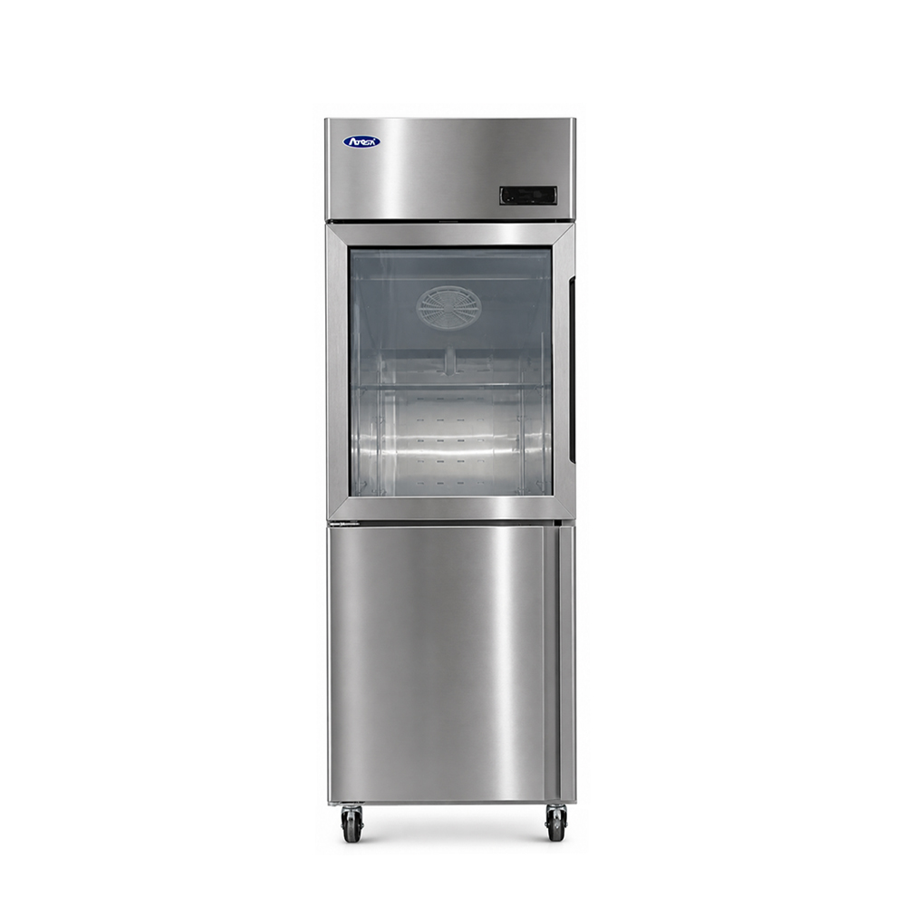 Atosa MCF8607G1L Top Mount 1/2 Glass Door 1/2 Solid Door Reach-In Freezer