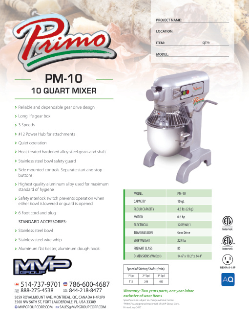 SPEC SHEET