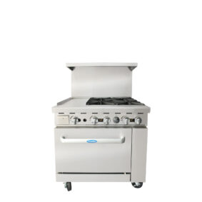 Atosa AGR-4B12GL 36″ Gas Range with Four (4) Open Burners & 12″ Griddle