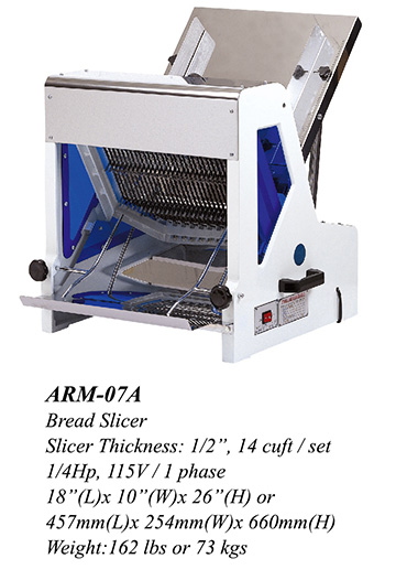 Thunderbird ARM-07A Countertop Bread Slicer – 1/2" Slices, 1/4 HP