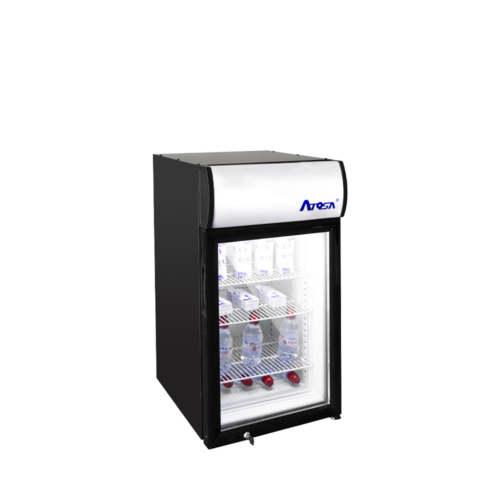 Atosa CTD-3S Countertop Glass Door Merchandiser Cooler with Lighted Header (4.6