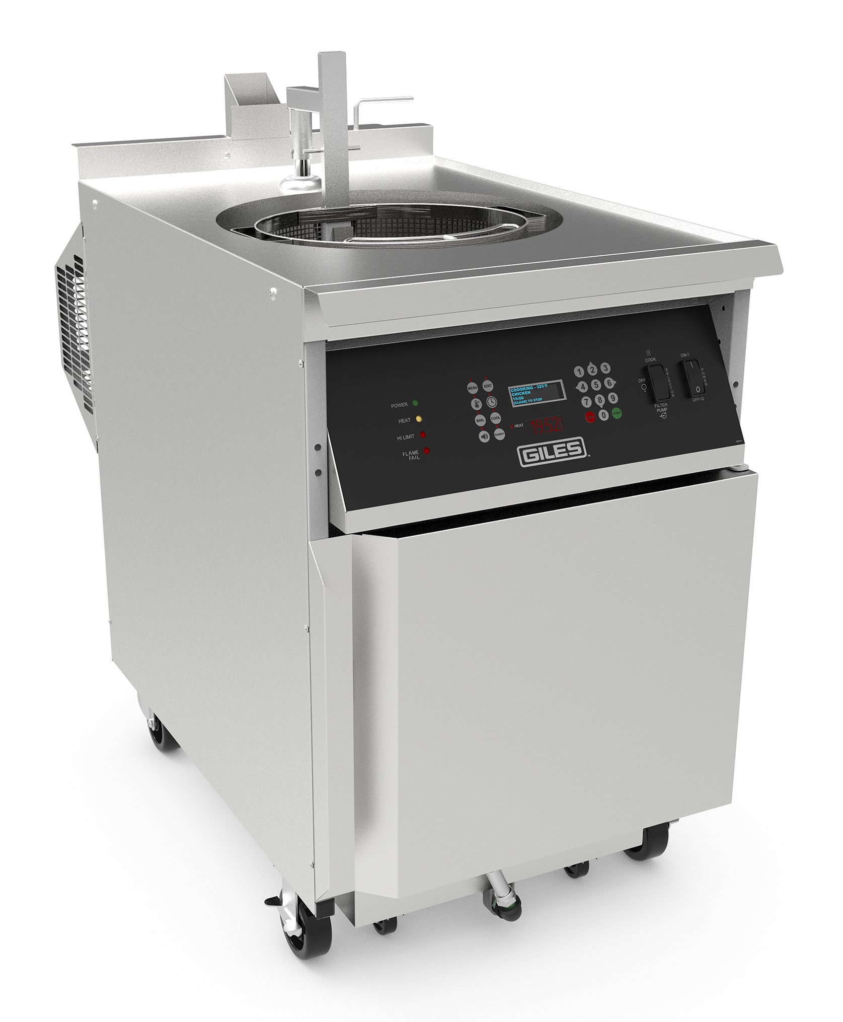 Giles GGF-720 Round Kettle Gas Fryer, 75 lb