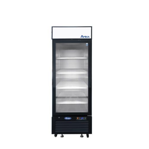 Atosa MCF8722GRL Black Cabinet One (1) Glass Door Merchandiser Cooler Atosa MCF8722GRL Black Cabinet One (1) Glass Door Merchandiser Cooler