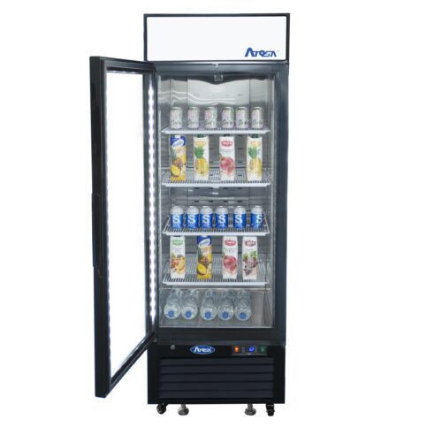 Atosa MCF8720GRL Black Cabinet One (1) Glass Door Merchandiser Freezer