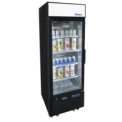 Atosa MCF8720GRL Black Cabinet One (1) Glass Door Merchandiser Freezer