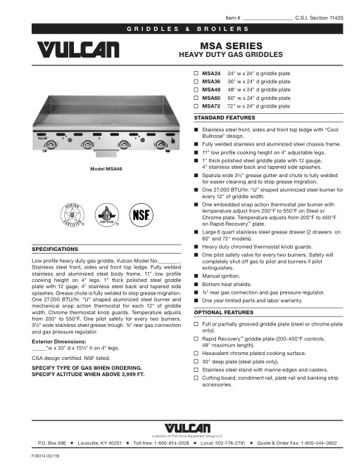 SPEC SHEET