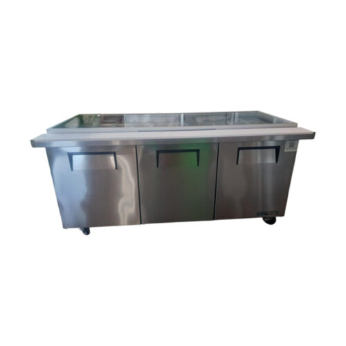 Used True TSSU-72-30M-B-ST-HC 72" 3-Door Mega Top Prep Table – Certified Pre-Owned
