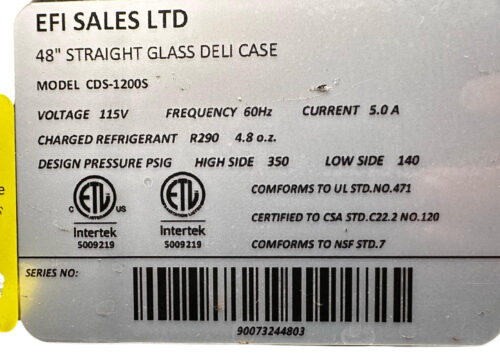 Used EFI CDS-1200S 48" Straight Glass Refrigerated Display Case – Certified Pre-Owned