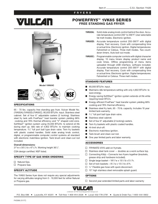 SPEC SHEET