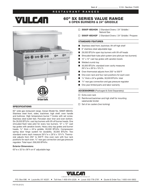 SPEC SHEET