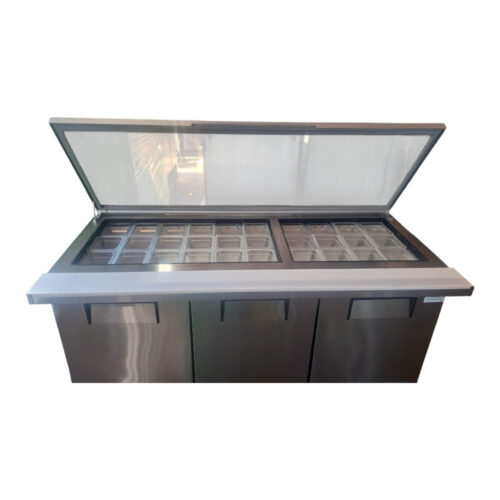 Used True TSSU-72-30M-B-ST-HC 72" 3-Door Mega Top Prep Table – Certified Pre-Owned