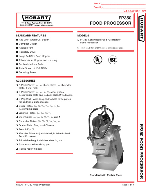 SPEC SHEET