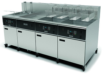 Giles EOF-10-10/FFLT/24/24 Split-Vat Banked Electric Fryer with Dump Station