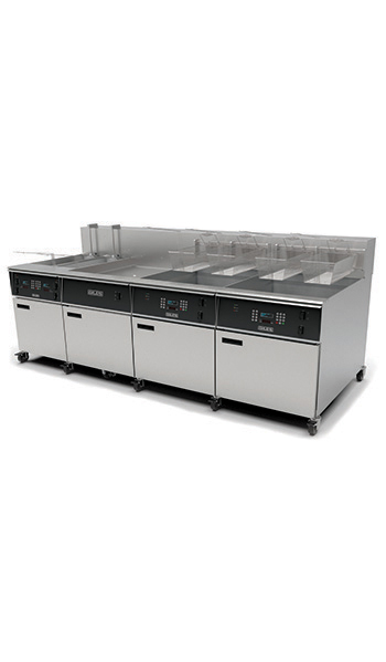 Giles EOF-10-10/FFLT/24/24 Split-Vat Banked Electric Fryer with Dump Station
