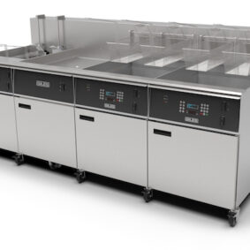 Giles EOF-20/FFLT/24/24 Banked Electric Open Fryer with Built-In Dump Station