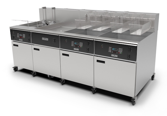 Giles EOF-20/FFLT/24/24 Banked Electric Open Fryer with Built-In Dump Station