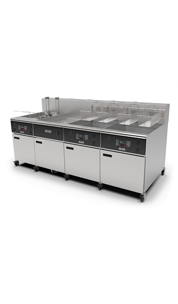 Giles EOF-20/FFLT/24/24 Banked Electric Open Fryer with Built-In Dump Station