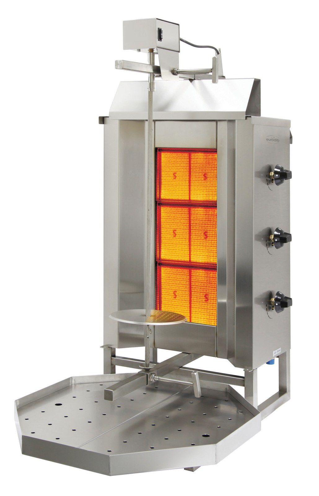 Eurodib VGB3 Vertical Gas Broiler – 3 Double Burners, 70–100 lb Meat Capacity