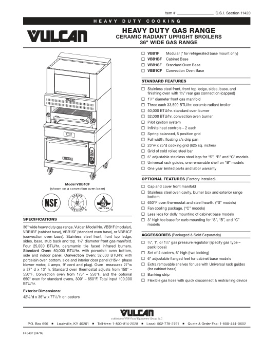 SPEC SHEET